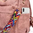 thumbnail image 4 of YOMYM Women Backpack Purse Fashion Leather Designer Ladies Convertible School College Shoulder Bags with Colorful Strap, Pink, 4 of 8