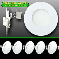 Leisure LED 5 Pack RV Boat Recessed Ceiling Light 240 Lumen Super Slim LED Panel Light DC 12V 3.375" 3W Full Aluminum Downlights, Natural White (Natural White, 5 Pack)