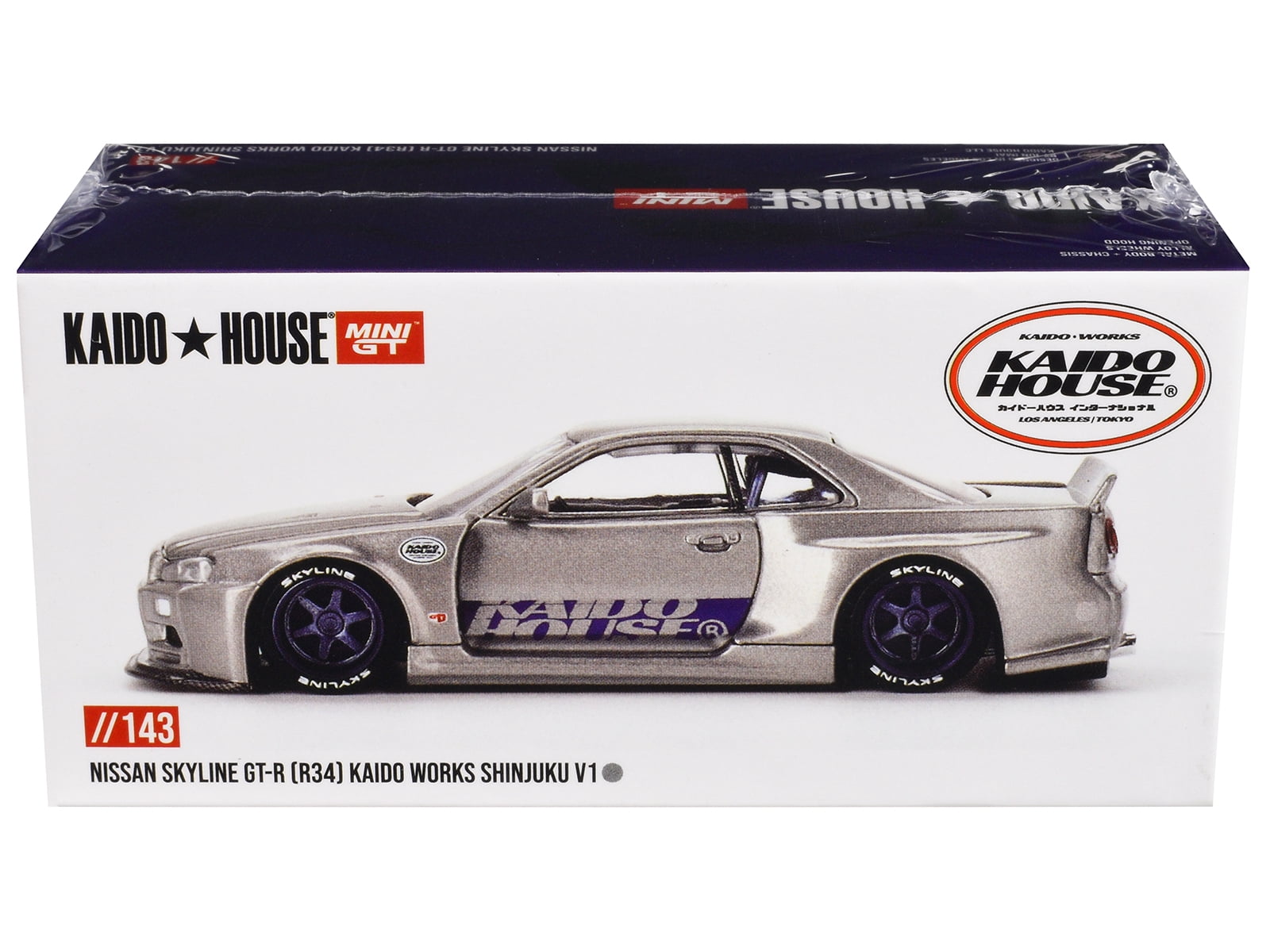 Kaido House x Mini GT Nissan Skyline GT-R (R34) Kaido Works Shinjuku V1 - 1:64 Scale (2024 Limited Edition)