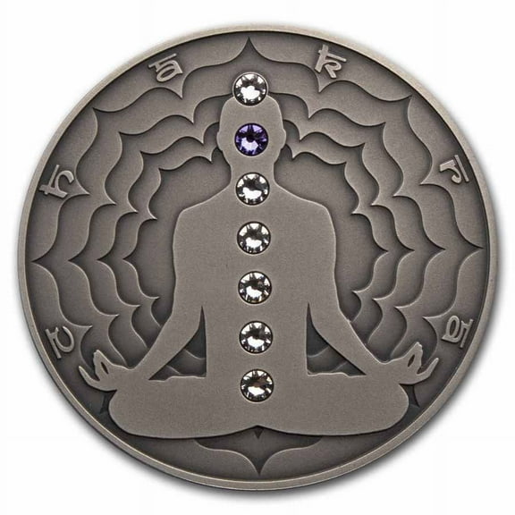 2021 Cameroon 2 oz Silver Antique Chakra; Ajna
