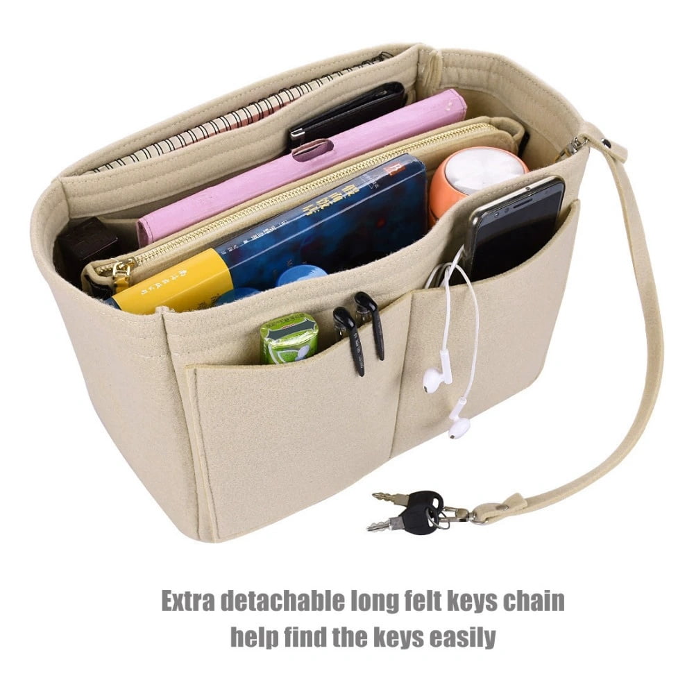 Wool Felt Wallet Bag Storage Bag with Zipper Bag, Handbag Shaping, Wool Felt Fabric Handbag Storage Bag