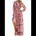 thumbnail image 3 of Vestido Bohemio Informal de Larga con Escote en V Profundo para Mujer Rojo M, 3 of 8