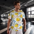 thumbnail image 3 of Wukai Ducks and Anchors Print Men's Short-Sleeved Mesh T-Shirt,Quick-Dry Short Sleeve Workout T-Shirt-3X-Large, 3 of 8