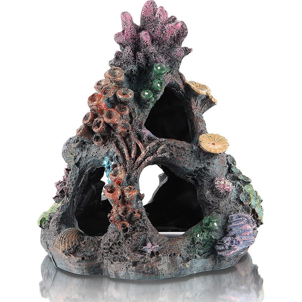 Decoración de Acuario, Roca de Coral, cueva de montaña, adornos de peces Betta