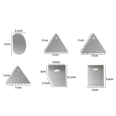 

6Pcs Stainless Steel Ca Cream Scraper Pastry Cutters Baking Cooking Dough Spatulas Edge Decorating Tools Accessories Kitchen