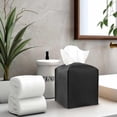 thumbnail image 3 of Funda de caja de pañuelos Cuero cuadrado - Caja de pañuelos Decoración de baño cubo porta pañuelos, 3 of 6