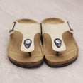 thumbnail image 6 of eileial Girls Boys Sandals with Cork Footbed Adjustable Buckle Summer Open Toes Flat for Kids Toddler,Beige 11, 6 of 6