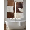 thumbnail image 6 of Brown White Leather Texture Semi Sheer Window Curtains 72 Inches Long, Abstract Art Cowhide Rod Pocket Voile Silky Chiffon Curtain Light Filtering Drapes for Living Room, Kitchen, 52"x72", 2 Panels, 6 of 9