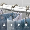 thumbnail image 3 of Siaomo Nickel Premium Stainless Steel Rustproof Easy Glide Shower Curtain Double Hooks 12 Pieces, 3 of 9
