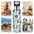 thumbnail image 5 of Water Bottles 20oz Straw Lid Wide Mouth Stainless Steel for School Sport Travel Panda Face Flower Doughnut, 5 of 9