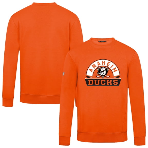 Men's Levelwear Orange Anaheim Ducks Zane Banner Arch Pullover Sweatshirt