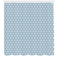 thumbnail image 2 of Ambesonne Ikat Shower Curtain, Aquatic Geometric Ovals, 69"Wx84"L, Blue Beige White, 2 of 2