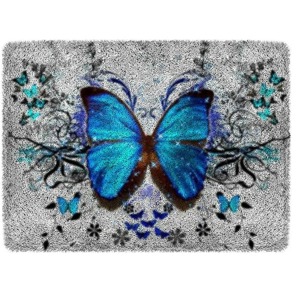 ShowNiceArt Butterfly Cross Stitch Latch Hook Rug Craft Kit