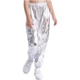 thumbnail image 3 of TSSOE Kids Girls Boys Hip Hop Street Dance Pant Sparkle Jazz Stage Performance Costumes Cargo Pants Silver 14, 3 of 7