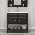 thumbnail image 3 of Euroco 36" Bathroom Vanity Cabinet with Sink Combo Set, Undermount Ceramic Sink, Free Standing Vanity Set with 4 Drawers, Solid Wood Frame Bathroom Cabinet, Black, 3 of 6