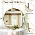 thumbnail image 2 of Gleamira 24" Round Deep Frame Bathroom Mirror Alluminum Alloy Frame Wall Mounted, Gold, 2 of 5