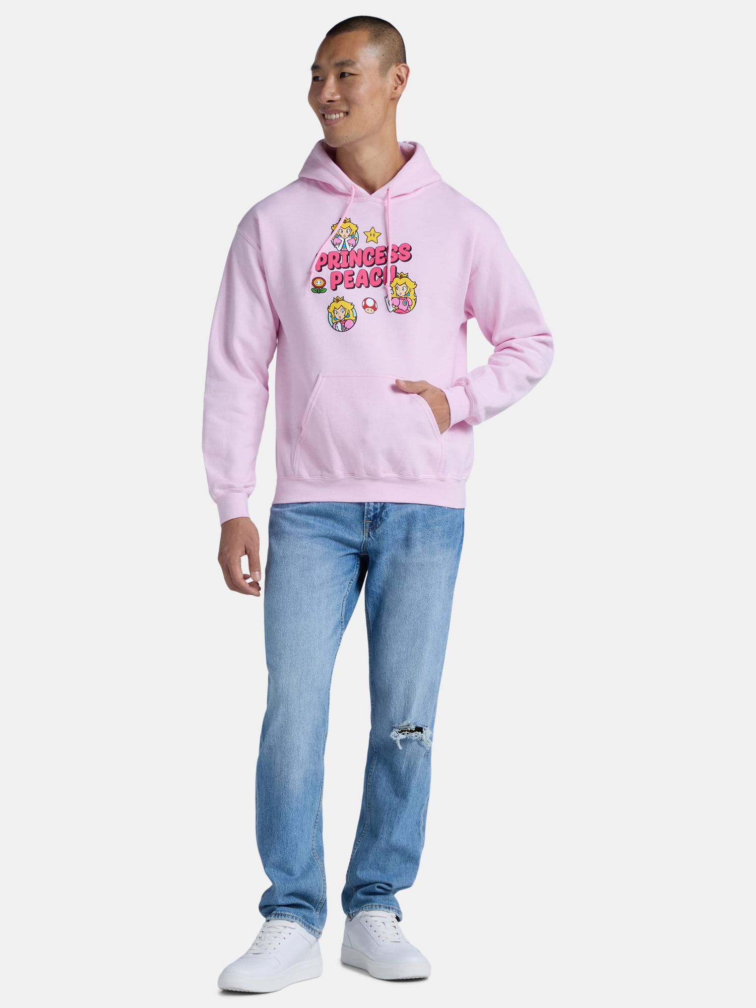 Super Mario Men's and Big Men's Princess Peach Graphic Hoodie, Sizes S- 3XL
