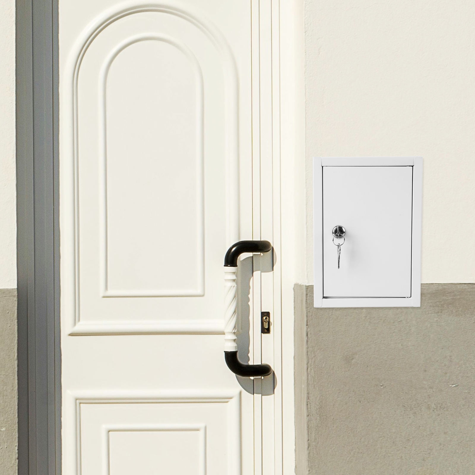HONMEET Locking Mailbox for Home Use Wall Mount Milk Box White 1Pack
