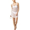 thumbnail image 2 of Miken Womens Crochet Racerback Swimsuit Dress Swim Cover-Up (White, S), 2 of 3
