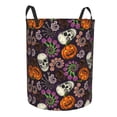 thumbnail image 2 of Daiia Halloween With Skull Round Laundry Basket with Handles Thickened Waterproof Circular hamper,Dirty Clothes Storage Basket for Bedroom,Bathroom,College Dorm-Small, 2 of 8