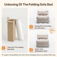 thumbnail image 3 of Home Folding Sofa Bed, Portable Boneless Convertible Floor Couch for Adult W/Pillow Sleeper Sofa & Back Support, Foldable Chair Bed Mattress Comfort Floor Sofa Sleeper for Living Room,Beige,Single, 3 of 9