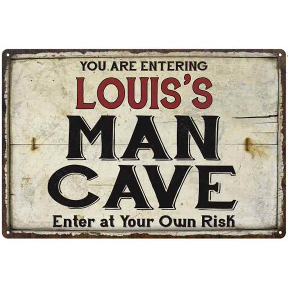 LOUIS'S Man Cave Sign Rustic Garage Decor Gift 8x12 Metal 208120035078