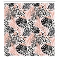 thumbnail image 2 of Ambesonne Exotic Shower Curtain, Modern Pastel Colored Leaf, 69"Wx84"L, Dimgray Blush Pale Peach, 2 of 4