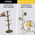 thumbnail image 2 of Gold Mug Holder Tree with Marble Base, 8 Hooks Coffee Cups Holder Stand, New Upgrad Stable Removable Mug Rack for Kitchen Cafe, 2 of 8