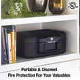thumbnail image 4 of SentrySafe 1200 Fire-Resistant Chest with Key Lock and Carrying Handle, 0.18 Cu-Ft., 6.1 in x 14.3 in x 11.2 in, Black, 4 of 8