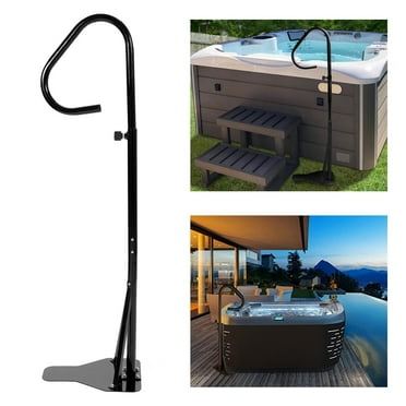 Kojem Hot Tub Handrail Bathtub Spa Side Rail 57" Spa Step Bath Tub Grab Bar w/ Slide Under Mounting Base Load 600 lbs