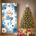 thumbnail image 5 of Blue Floral Oh Baby Banner Boy Announcement for Baby Shower Party Newborn Celebration, 5 of 8