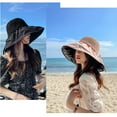 thumbnail image 4 of Women Floppy Hat Straw - Sun Protection Wide Brim Cap Fisherman Cap Summer Hat, 4 of 7