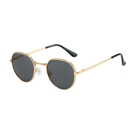 Piranha Eyewear Eve Round Gold and Dark Gray Unisex Sunglasses