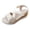 Gold, variant on Espadrilles Shoes for Women Closed Toe Wedge Sandals with Elastic Ankle Strap Jute Wrapped Sole Summer Breathbale Walking Heels Brown Size 8.5