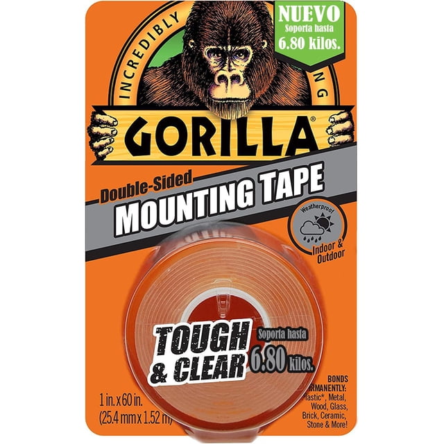 Cinta Montaje Doble Cara Transparente 2.54 cmx152 cm Gorilla Gorilla 6065003
