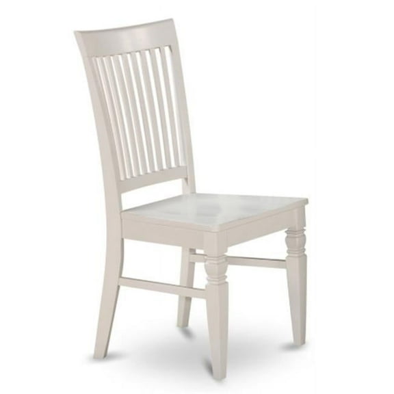 East West Furniture WEC-WHI-W Weston Dining Chair with Wood Seat in Linen White Finish Pack of 2