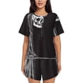 thumbnail image 1 of Fotbe Gothic Skull Drape Conjunto de Pijama Estampado para Mujer, 2 Piezas, Ropa de Dormir con Camiseta de Manga Corta y Shorts Suaves-X-Large, 1 of 6