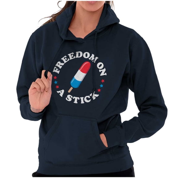 Freedom on a Stick Patriotic Food Hoodie Sweatshirt Women Brisco Brands S