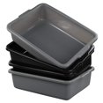 thumbnail image 7 of 3-Pack 13 L Plastic Commercial Tote Box with Lid, Bus Tubs/Bus Box, Gray, 7 of 7