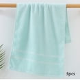 thumbnail image 1 of 3 Pack - Towel Set - Cotton Washcloths, Highly Absorbent Face Towels, Soft & Quick-Drying, Multi-Use for Home & Travel, Green, JKODE, 1 of 8