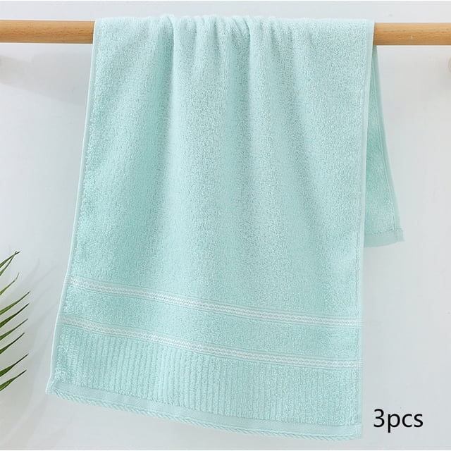 3 Pack - Towel Set - Cotton Washcloths, Highly Absorbent Face Towels, Soft & Quick-Drying, Multi-Use for Home & Travel, Green, JKODE