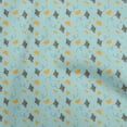 thumbnail image 1 of oneOone Cotton Cambric Grayish Blue Fabric Honey Bees Dress Material Fabric Print Fabric By The Yard 56 Inch Wide, 1 of 4