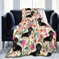 thumbnail image 1 of Dachshund In Sweaters Pattern Blankets Fleece Printed Cute Portable Soft Throw Blanket for Bed Office Quilt Dog Flannel Blanket, 1 of 7