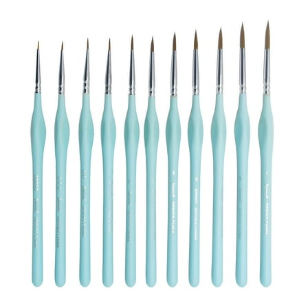 CCOCC 11 Pcs Tiny Detail Paint Brushes,Fine Tip Point Paintbrush for Micro Painting,Miniature Paint Brushes for Acrylic,Watercolor,Oil,Models,Crafts,Line Drawing