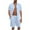 Light Blue, variant on Men 2 piece Linen Shirts Sets Beach Vacation Guayabera Outfit Short Sleeve Button Down Drawstring Loose Shorts Suit