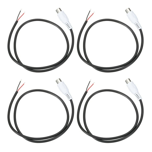 1.6FT RCA to Bare Wire Speaker Cable, 22AWG Replacement White RCA Female Plug to Open End Pigtail Audio Cable Connector Adapter for Amplifier, Home Audio Speakers, Pack of 4
