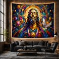 thumbnail image 6 of Portrait Long Flowing with Hair Thick Beard Head, Mystical Fantasy for Space Lovers, Galaxy Room Decor, Valentine'S Day Gift, Tapestry Wall Hanging for Bedroom and Dorm, 6 of 7