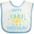 thumbnail image 3 of Inktastic Happy Hanukkah with Menorah and Stars Boys or Girls Baby Bib, 3 of 4