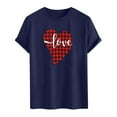 thumbnail image 3 of FAWUUDO Mens Romantic Valentines Short Sleeve T Shirt Round Neck Casual Simple Graphic Print Holiday Casual Wear Navy M, 3 of 5