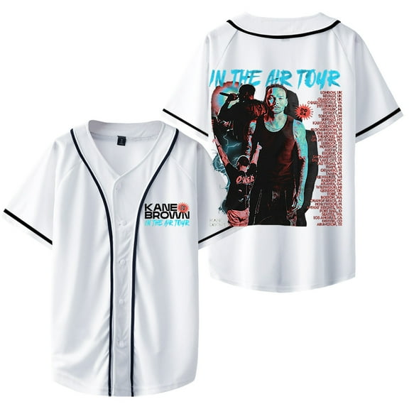 Kane Brown IN THE AIR TOUR Baseball Jacket Merch Jackets Unisex Fashion Casual Short Sleeve Clothing